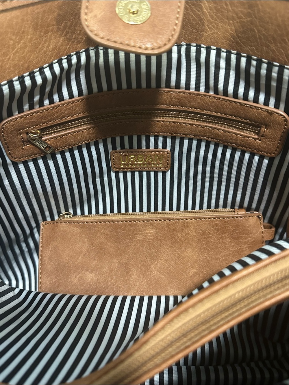 Urban Expressions. Brown Faux Leather Tote Bag - Picture 8 of 11